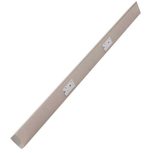 36" 20 amp 120 volt Satin Nickel 2 Duplex Receptacle Under Cabinet Power Strip